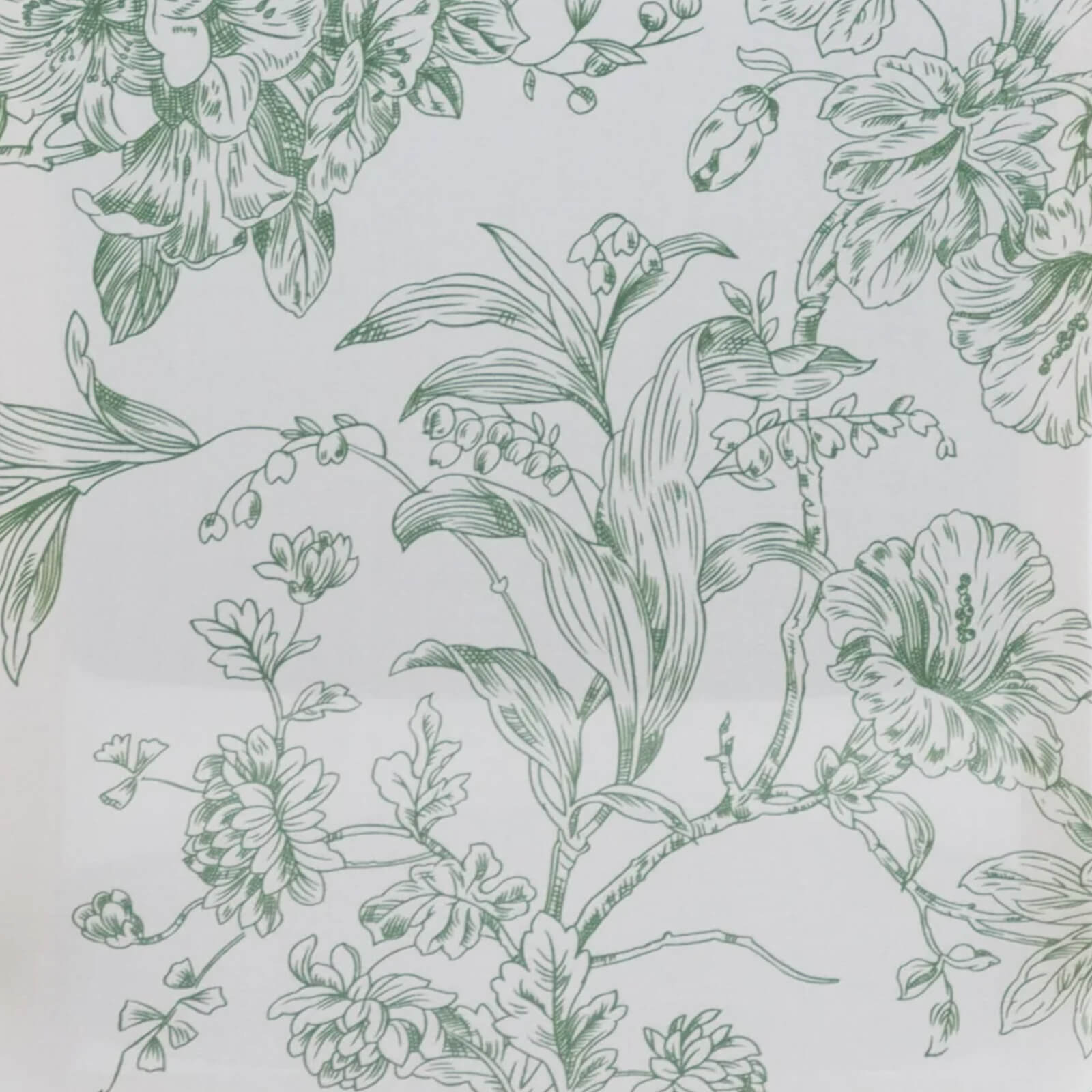 10 Pack Spandex Chair Covers for Banquet Chairs – White Dusty Sage Green French Toile Reusable Stretch Slip-On Floral Covers