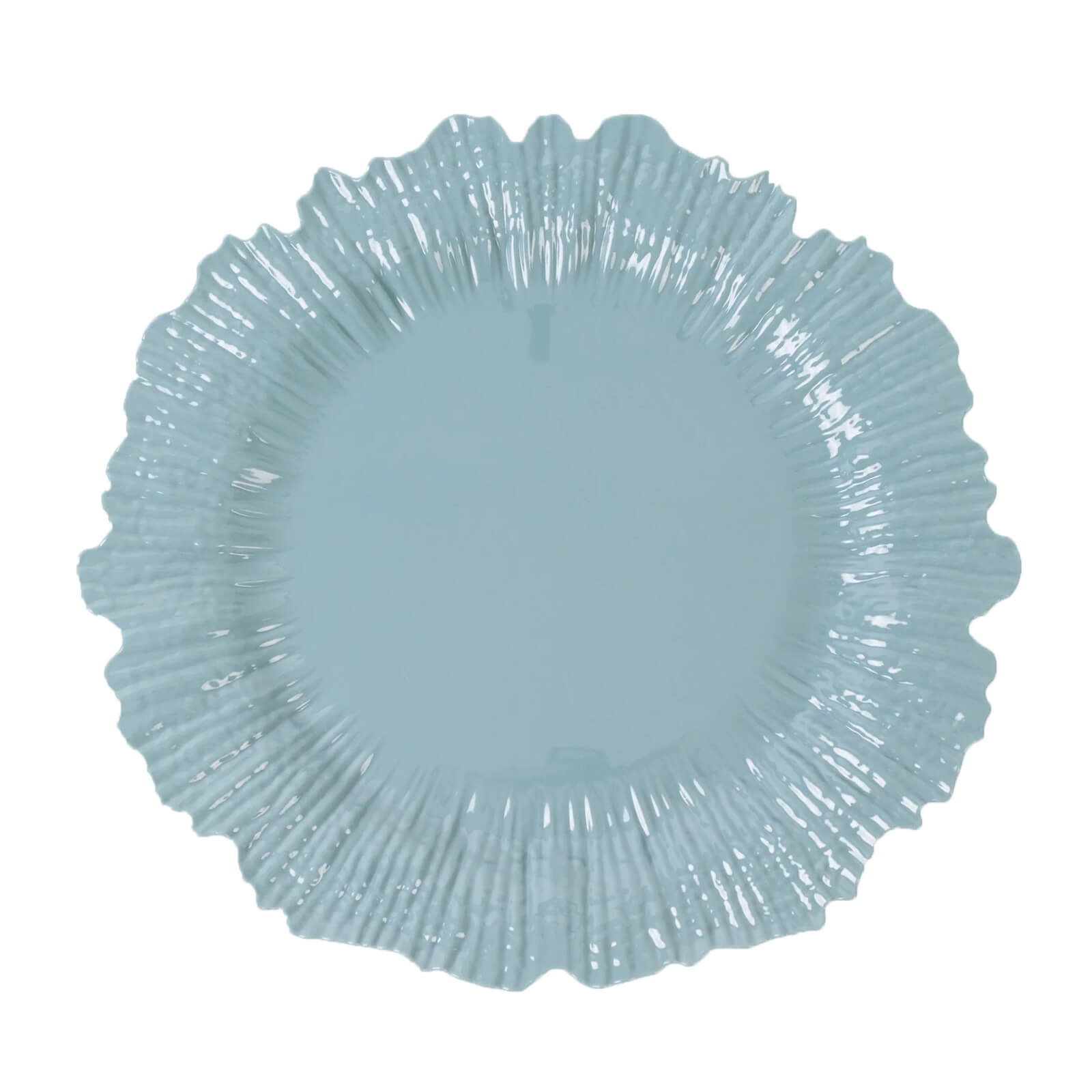 10 Pack Economy Reef Plastic Charger Plates – 13" Dusty Blue Dinner Plate Chargers for Weddings, Parties & Catering