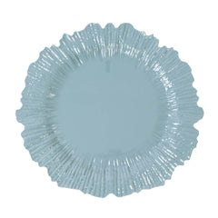 10 Pack Economy Reef Plastic Charger Plates – 13" Dusty Blue Dinner Plate Chargers for Weddings, Parties & Catering