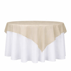 10 Pack Gold Organza Table Overlay 72"x72" - Sheer Table Topper