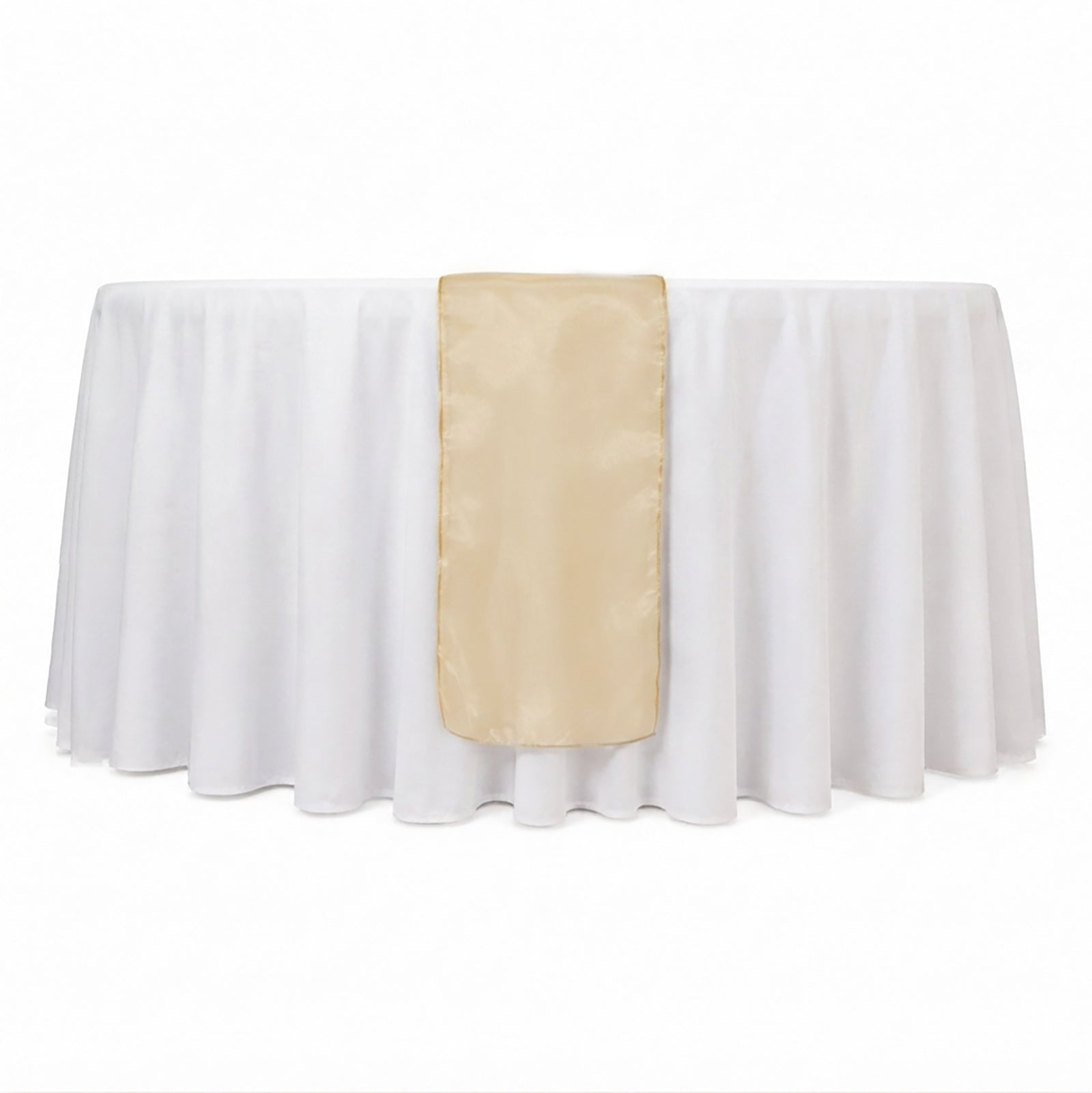 10 Pack Sheer Organza 14"x108" Table Runners Gold - Soft and Lightweight Table Accent for Weddings