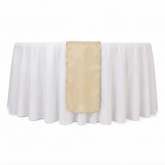 10 Pack Sheer Organza 14"x108" Table Runners Gold - Soft and Lightweight Table Accent for Weddings