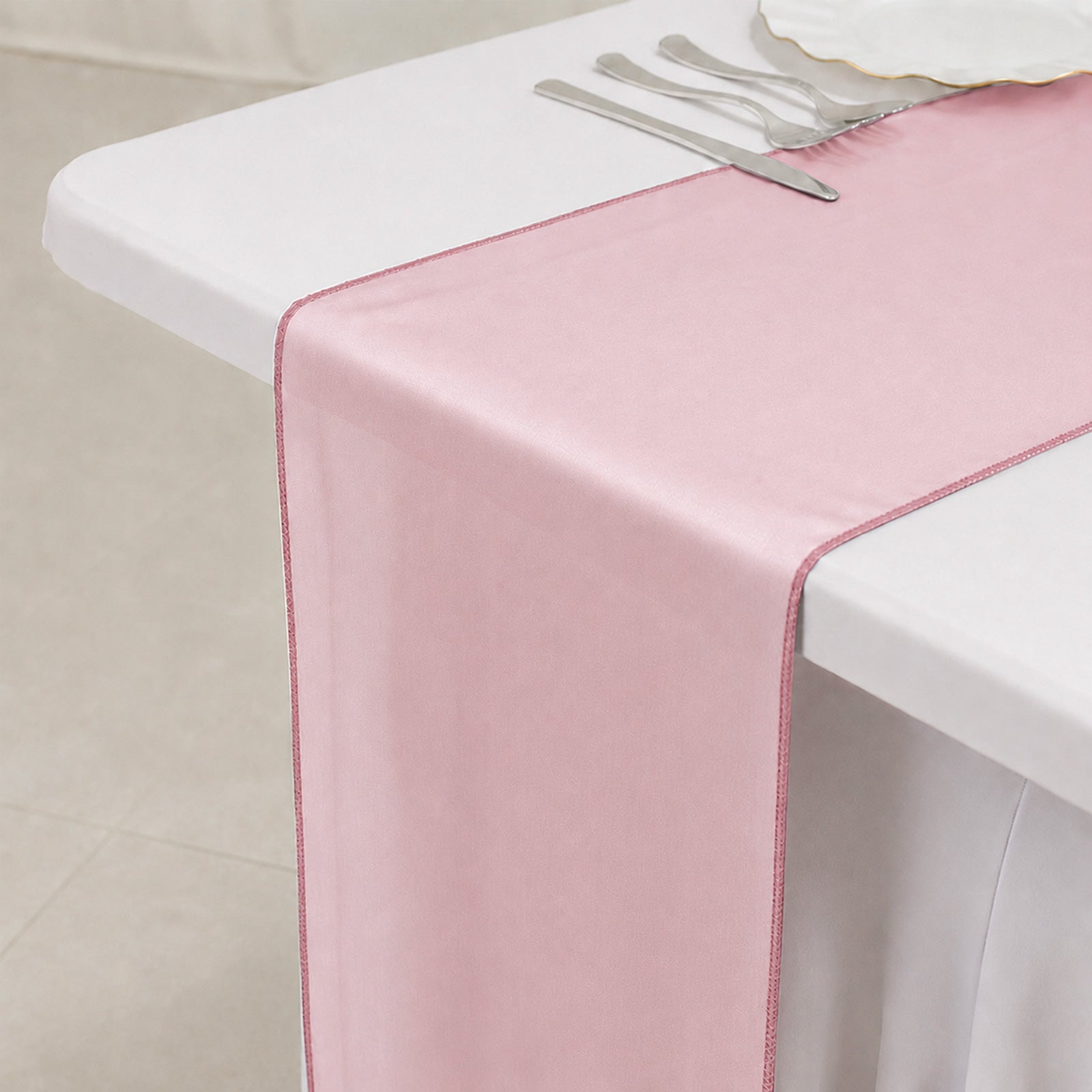 10 Pack Sheer Organza 14"x108" Table Runners Pink - Soft and Lightweight Table Accent