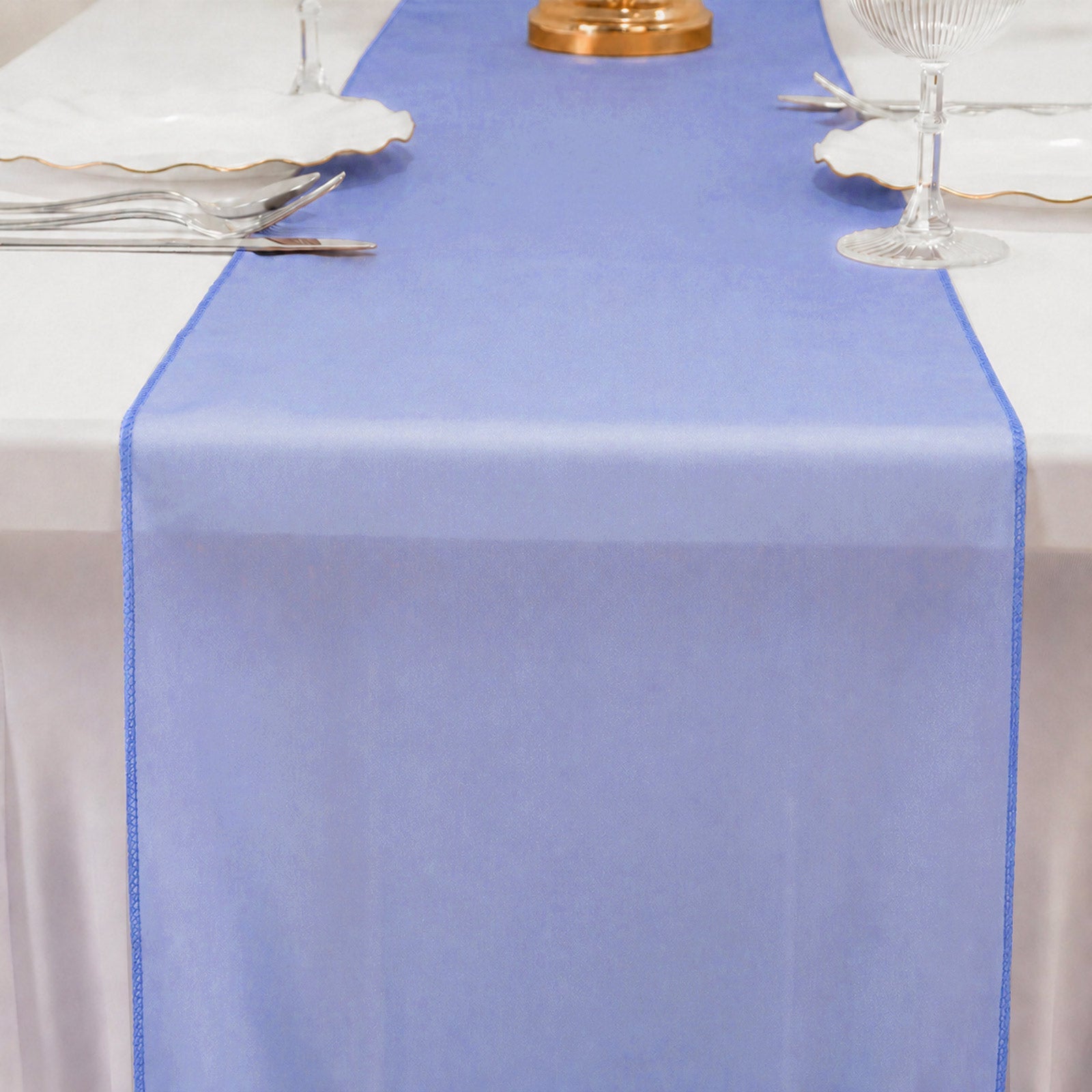 10 Pack Sheer Organza 14"x108" Table Runners Royal Blue - Soft and Lightweight Table Accent