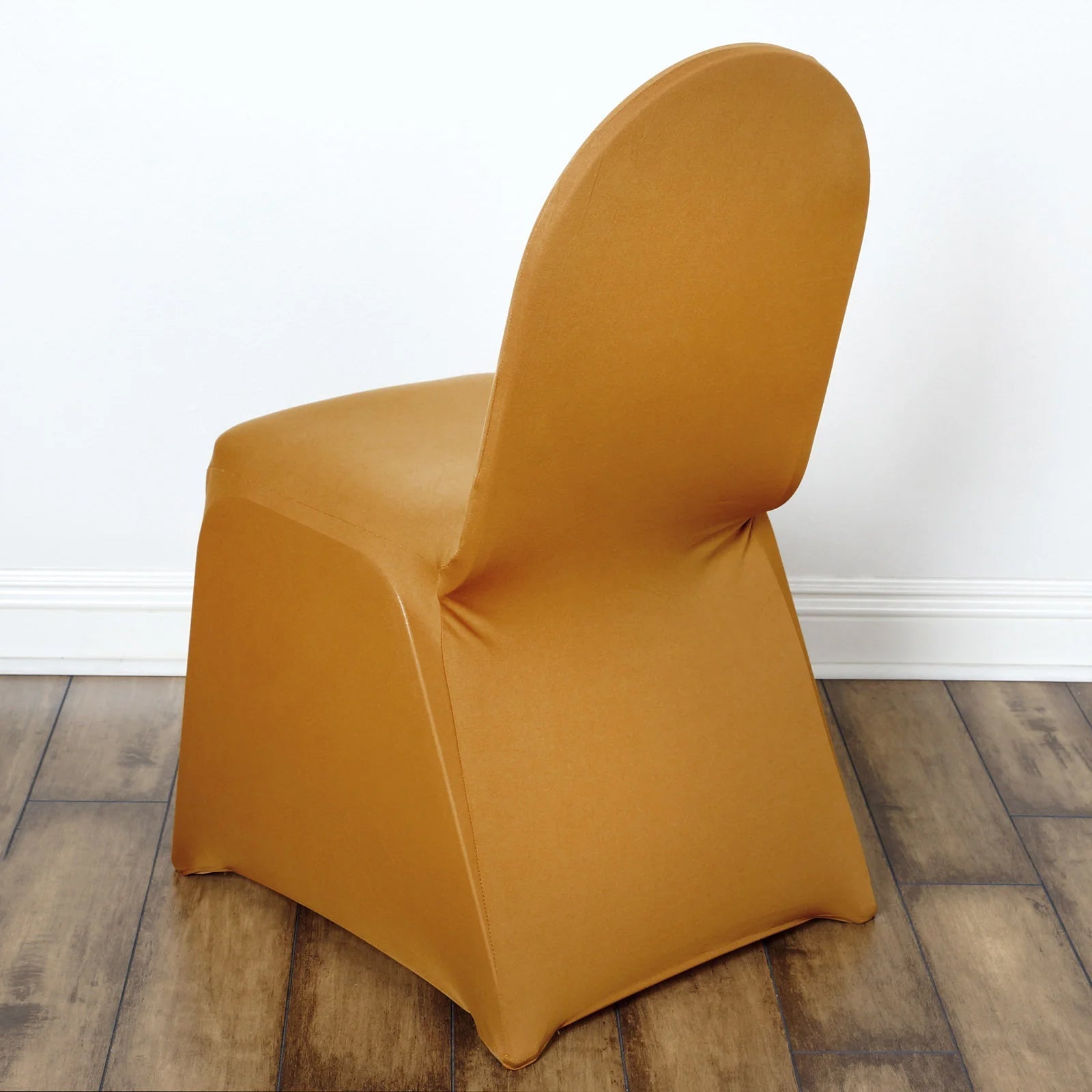 10 Pack Spandex Chair Covers for Banquet Chairs Gold - Durable Reusable Stretch Slip-On Covers for Gatherings