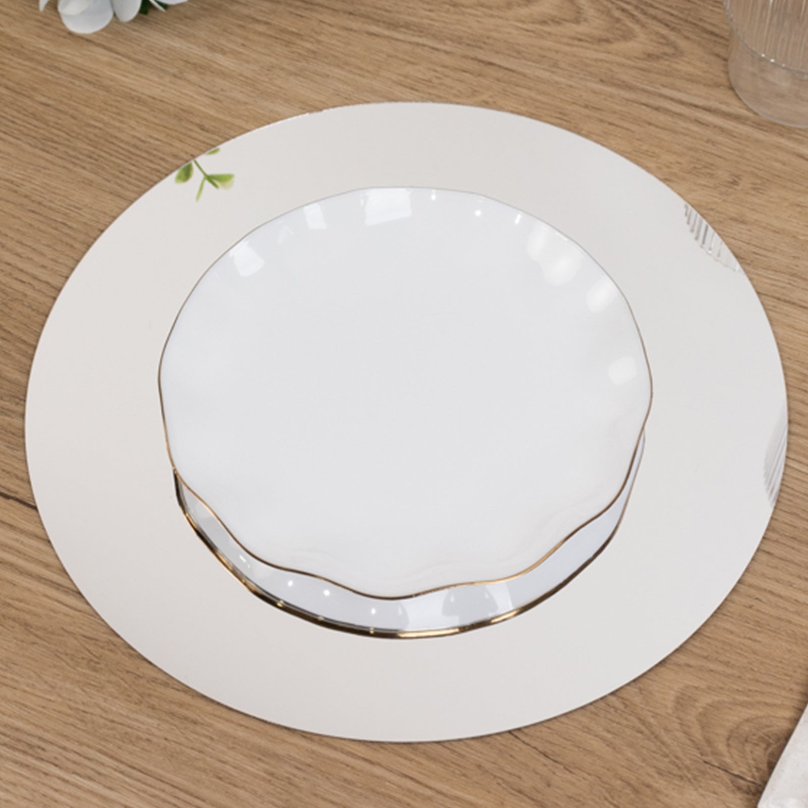 10-Pack Candle Plate Centerpiece Bases Circle Acrylic Mirror Tray Silver Round - Event Decor 10"