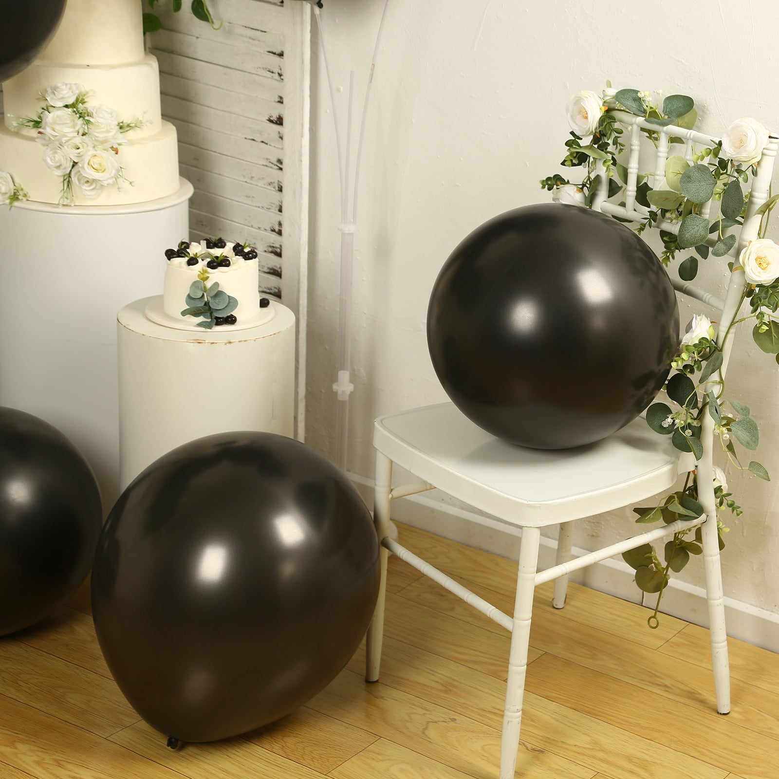 10 Pack Black Biodegradable Balloons, 18" Thickened Extra Strong Eco-friendly Latex Helium Party Balloons