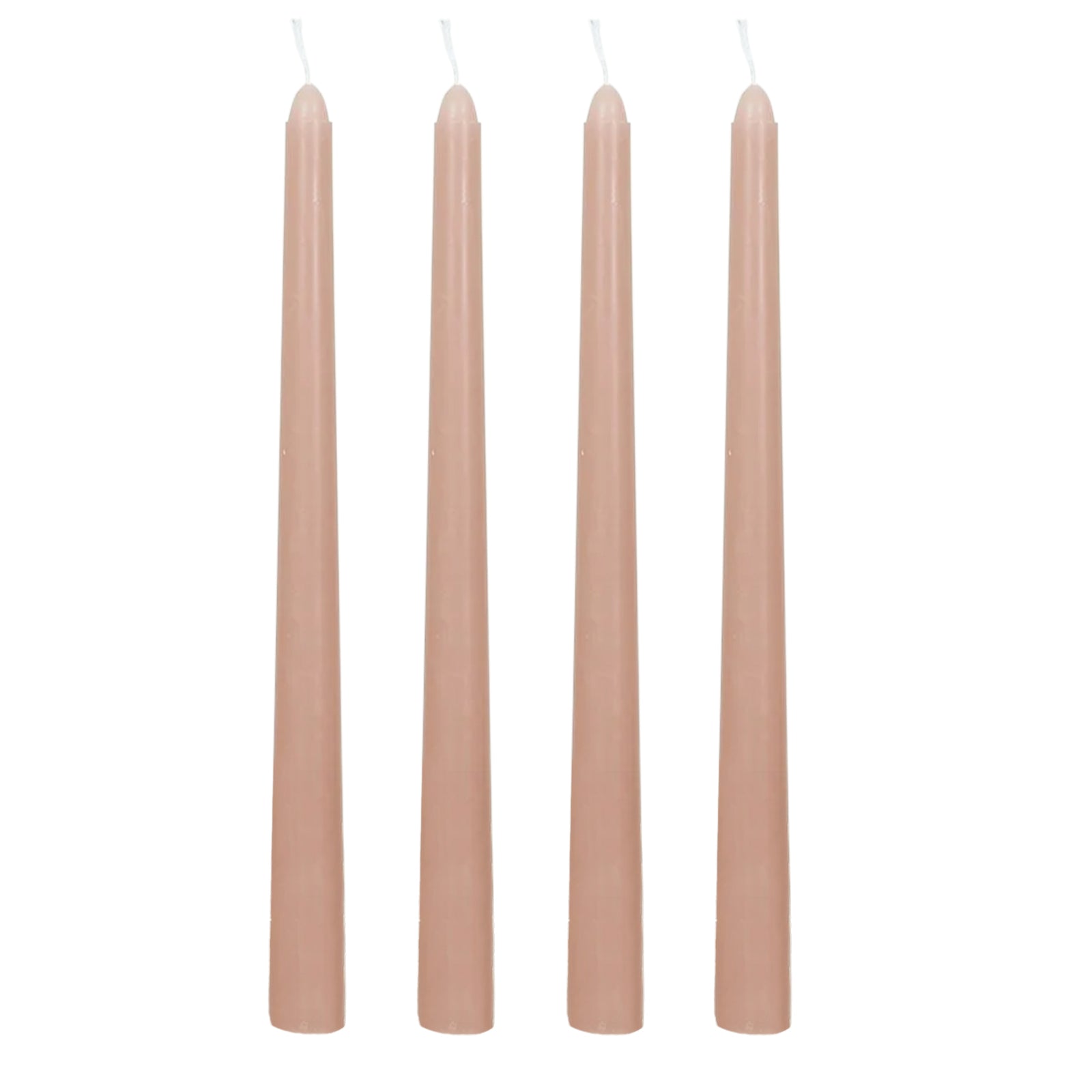 10-Pack Taper Candles Premium Wax Design Dusty Rose - Unscented Candles for Upscale Settings 10"