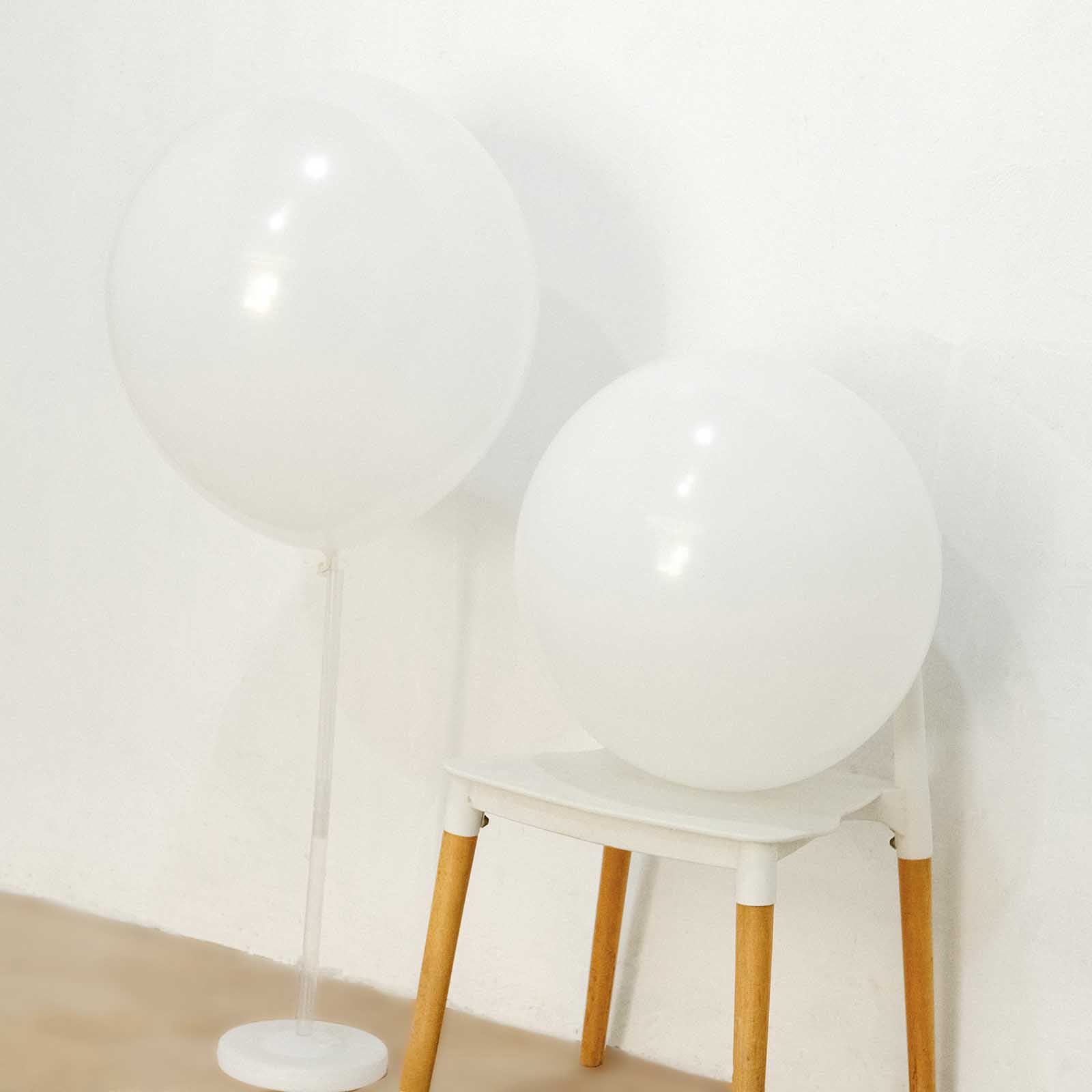 10 Pack 18" Matte Pastel White Helium or Air Latex Party Balloons