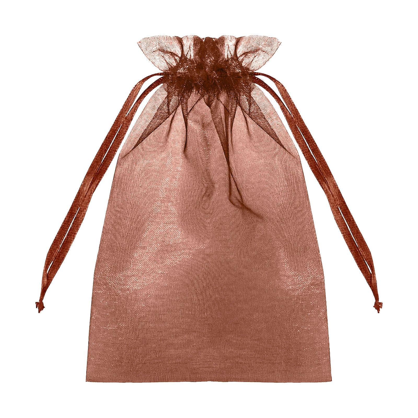 100 Pack Chocolate Organza Gift Bags with Drawstring, 6" x 9" – Wedding Party Favor Bags