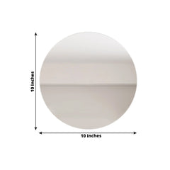 10-Pack Candle Plate Centerpiece Bases Circle Acrylic Mirror Tray Silver Round - Event Decor 10"