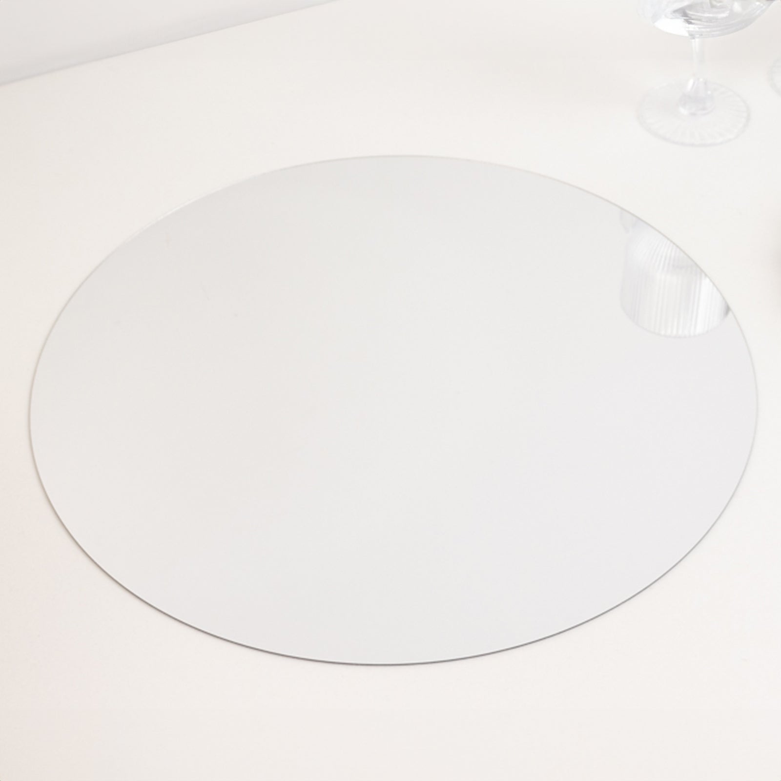 10-Pack Candle Plate Circle Acrylic Mirror Tray Silver Round - Event Display Decor 16"