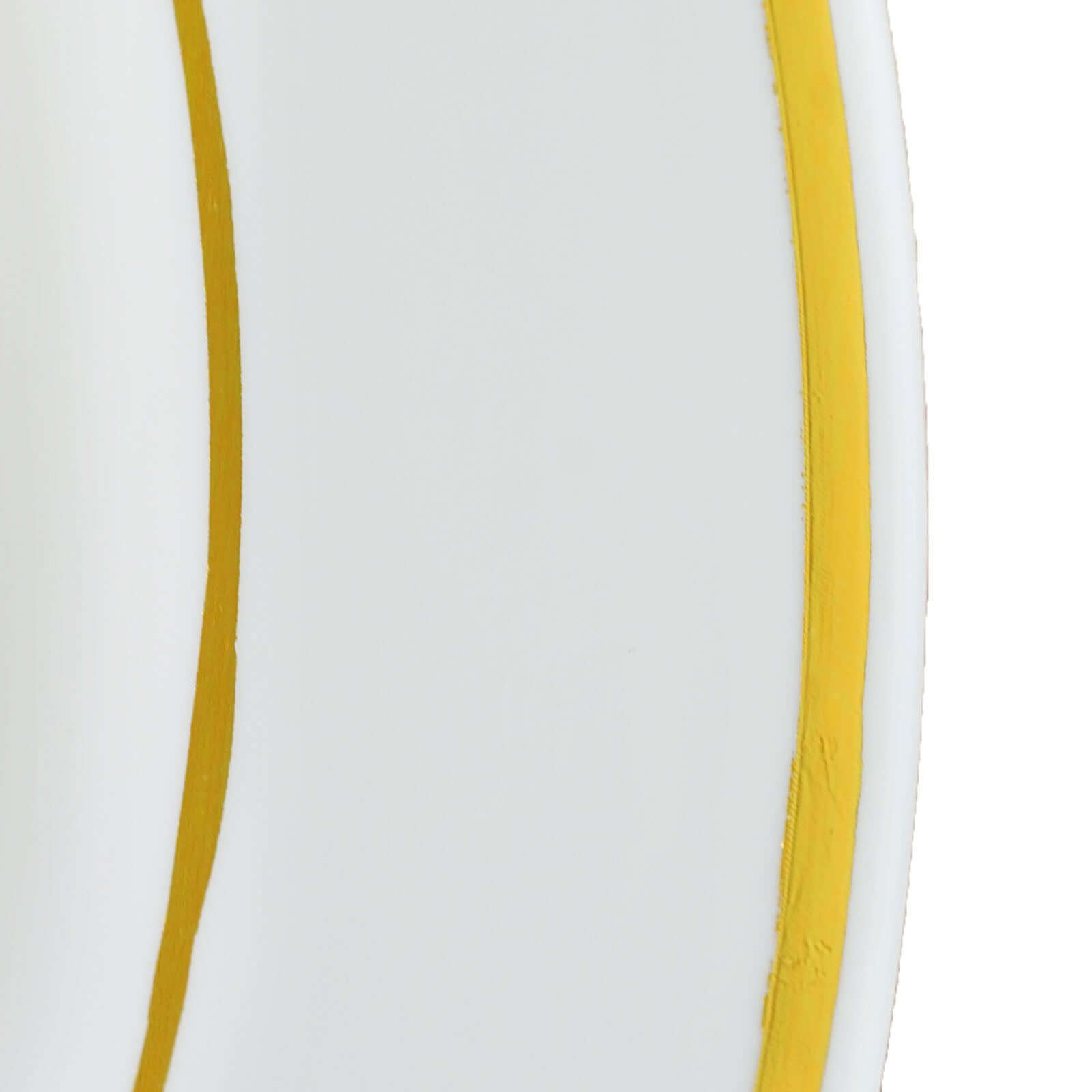 10-Pack Plastic Soup Bowls White with Gold Rim - Stylish Disposable Bowls for Parties 12oz