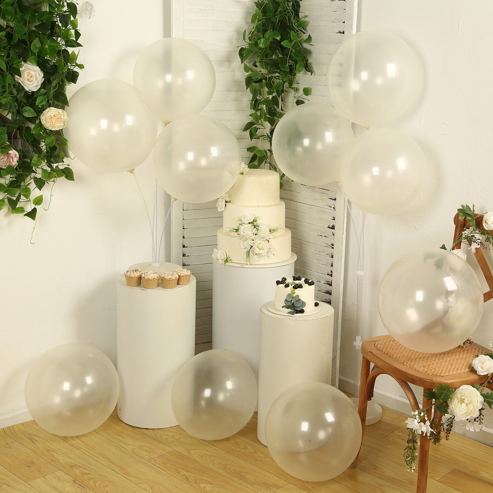 10 Pack Clear Biodegradable Balloons, 18" Thickened Extra Strong Eco-friendly Latex Helium Party Balloons