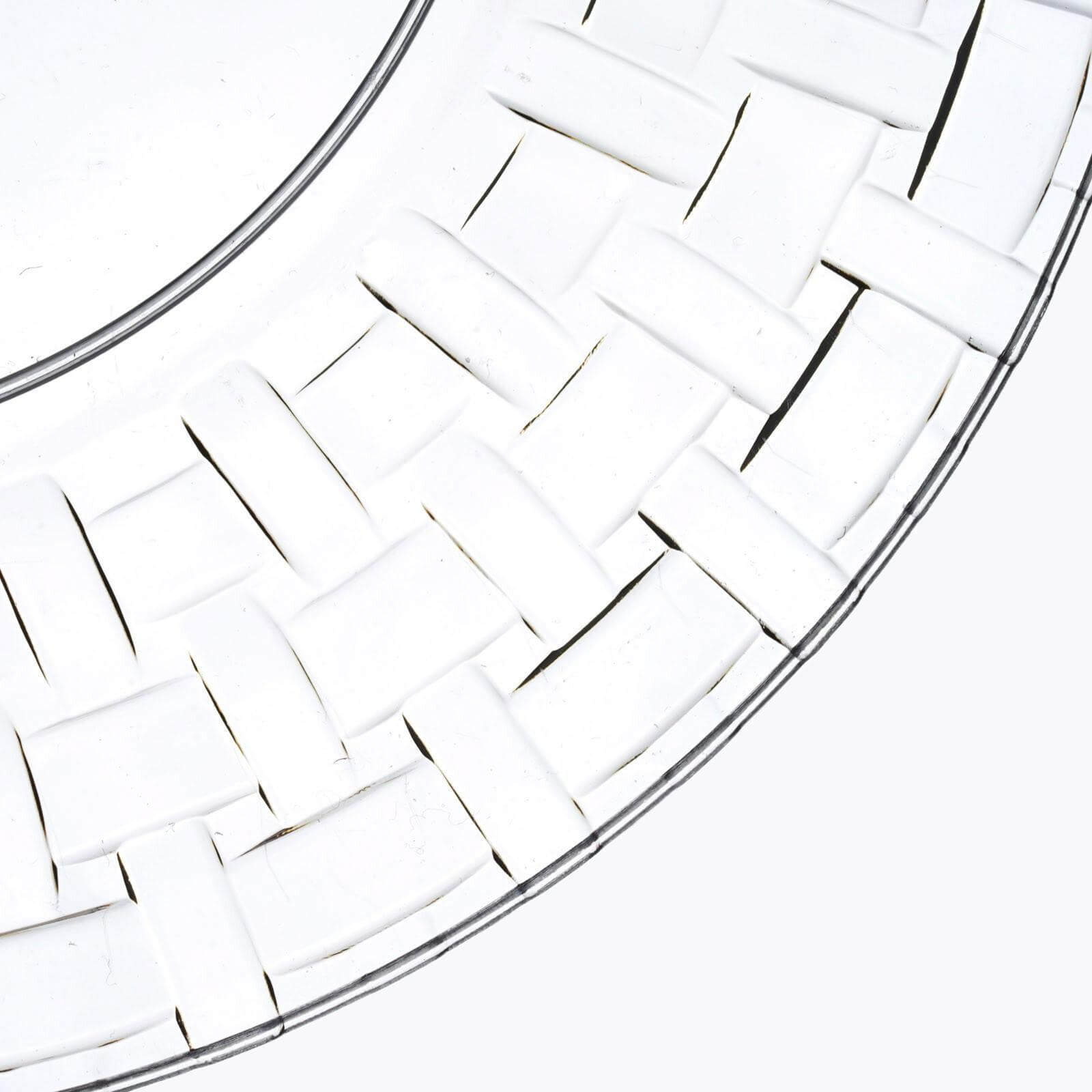 10-Pack Dessert Plates Basketweave Rim Design Clear - Plastic Disposable Salad Plates for Parties 7"