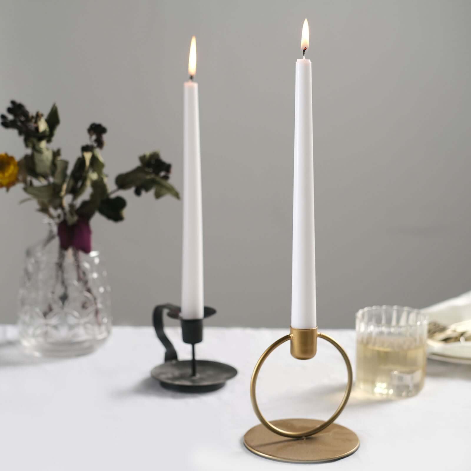10-Pack Taper Candles Premium Wax Design White - Unscented Candles for Upscale Settings 10"