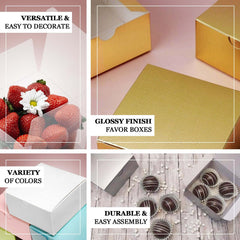 100 Pack 4"x4"x2" Black Cake Cupcake Party Favor Gift Boxes, DIY