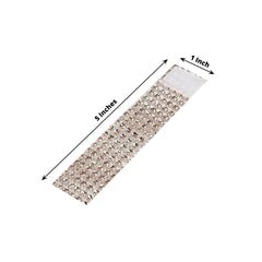 10 Pack Rhinestone Napkin Rings with Velcro Brooch Buckle Champagne - Stylish Design for Chair Sashes