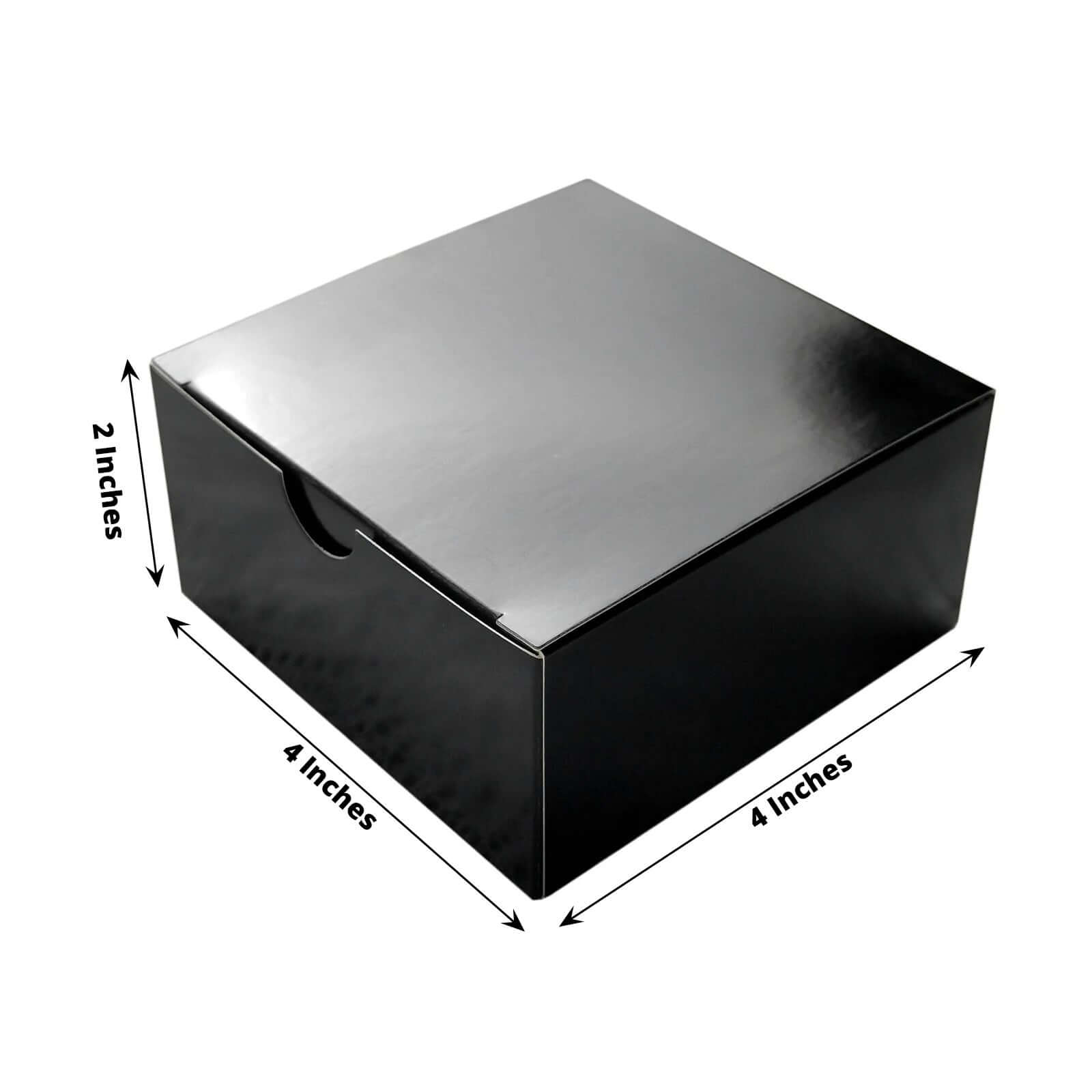 100 Pack 4"x4"x2" Black Cake Cupcake Party Favor Gift Boxes, DIY