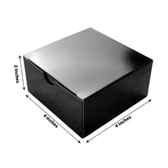 100 Pack 4"x4"x2" Black Cake Cupcake Party Favor Gift Boxes, DIY