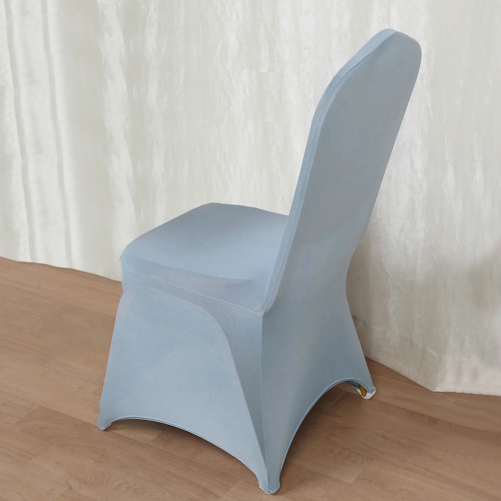 10 Pack Spandex Chair Covers for Banquet Chairs Dusty Blue - Durable Reusable Stretch Slip-On Covers