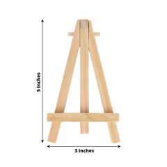 10-Pack Wooden Display Easel Stands DIY Mini Design Natural - Rustic Place Card Table Number Holders 5"