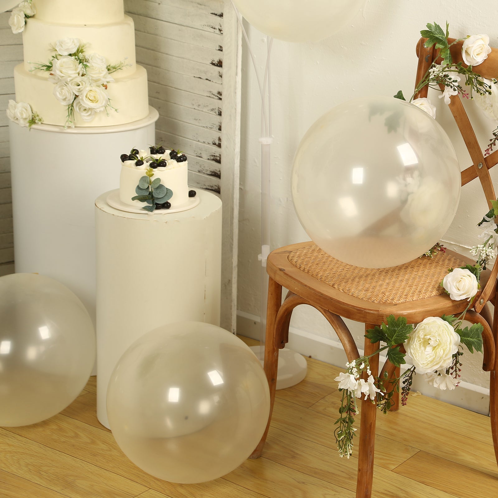 10 Pack Clear Biodegradable Balloons, 18" Thickened Extra Strong Eco-friendly Latex Helium Party Balloons