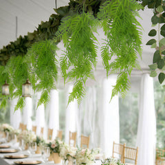10 Pack Artificial Hanging Fern Bushes – 32" Asparagus Fern Trailing Plants for Green Wall, Vertical Garden & Vase Filler