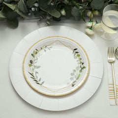 10-Pack Disposable Round Charger Plates in White with Leathery Texture - Durable 1100GSM Cardboard Placemats for Dinner Parties & Banquets 13"