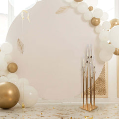 10-Arm Cluster Taper Candle Holder Gold with Clear Glass Shades - Stylish Large Candle Arrangement for Gatherings 50"