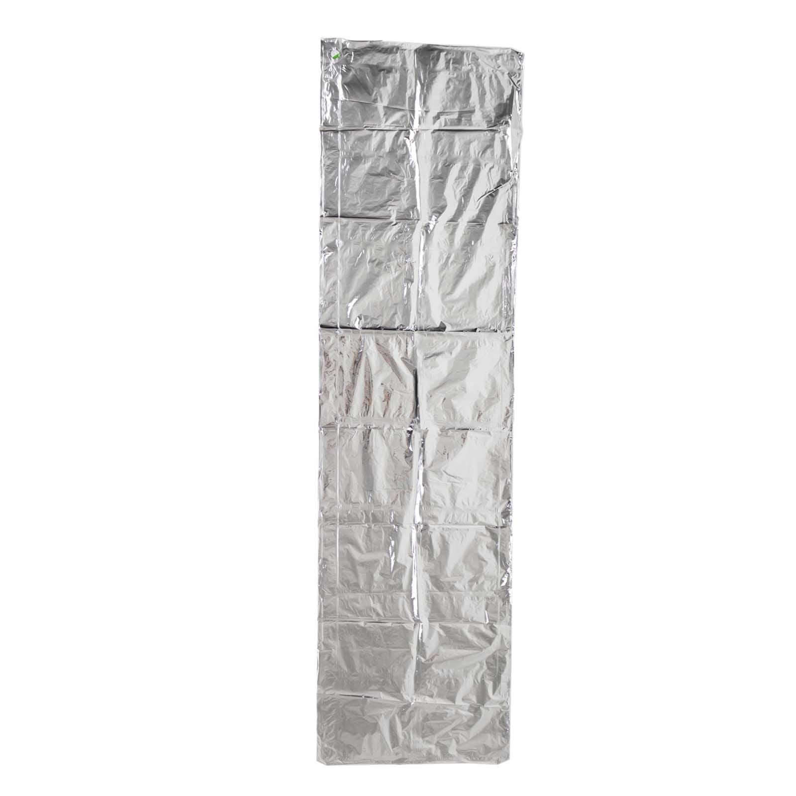 10 Pack Metallic Silver Double Row Mylar Foil Balloon Wall, Square Diamond Design Balloon Backdrop - 43"x11"
