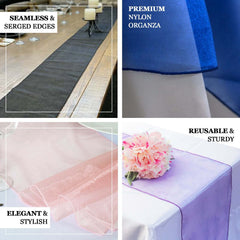 10 Pack Sheer Organza 14"x108" Table Runners Olive Green - Soft and Lightweight Table Accent