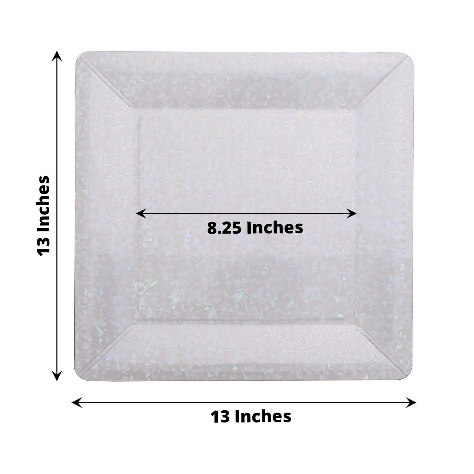 10-Pack Disposable Square Charger Plates in Iridescent with Leather Like Texture - 1100GSM Durable Paper Chargers 13"