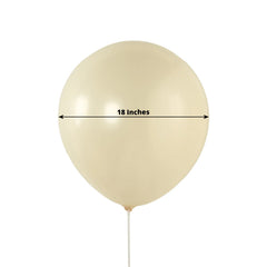 10 Pack Matte Pastel Cream Biodegradable Balloons 18", Round Eco-friendly Thick Latex Party Balloons