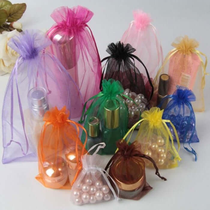 10 Pack 3"x4" Black Organza Drawstring Wedding Party Favor Gift Bags - Clearance SALE