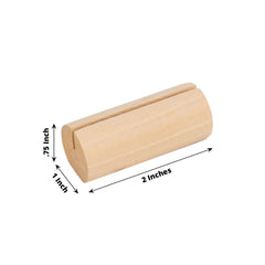 10-Pack Wooden Place Card Holders Farmhouse Cylindrical Design Natural - Rustic Table Number Stands 2"