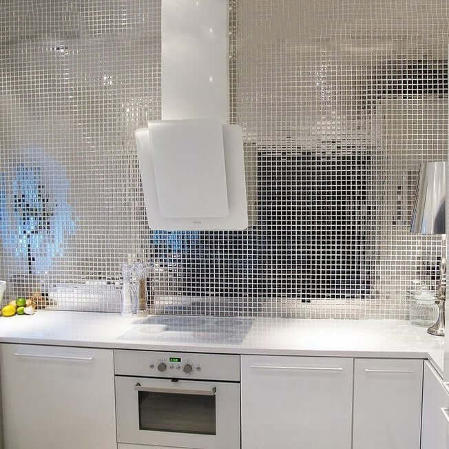 10 Pack 10 Sq ft Silver Peel and Stick Backsplash Mirror Wall Tiles