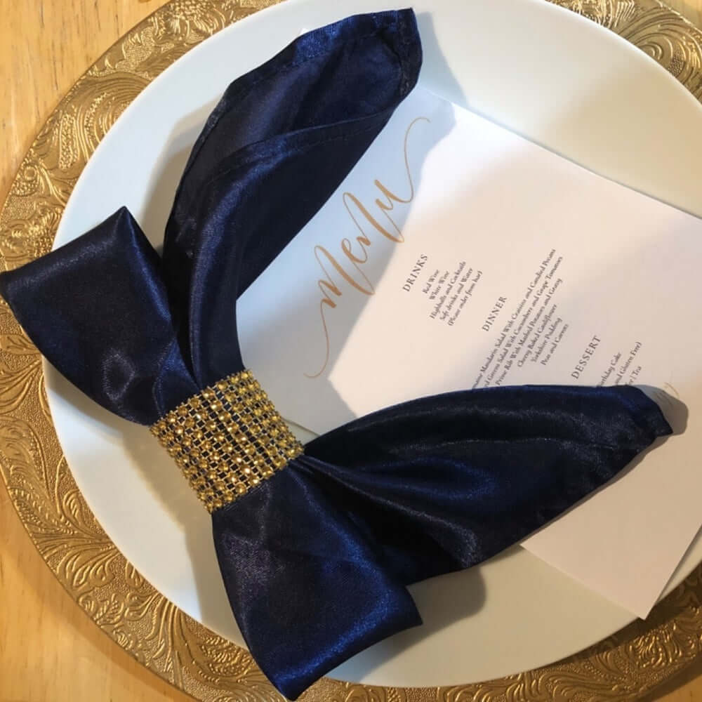 10 Pack Rhinestone Napkin Rings with Velcro Brooch Buckle Gold - Stylish Design for Chair Sashes