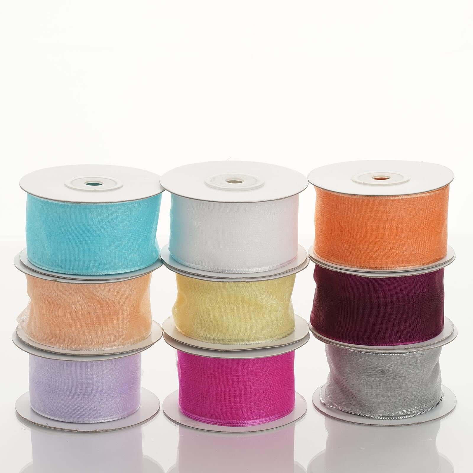 10 Yards 1.5" Ivory Sheer Organza Wired Edge Ribbon