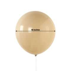 10 Pack Matte Pastel Taupe Biodegradable Balloons 18", Round Eco-friendly Thick Latex Party Balloons