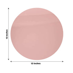 10-Pack Dining Plate Chargers Decorative Acrylic Mirror Rose Gold Round - Lightweight Event Display 13"