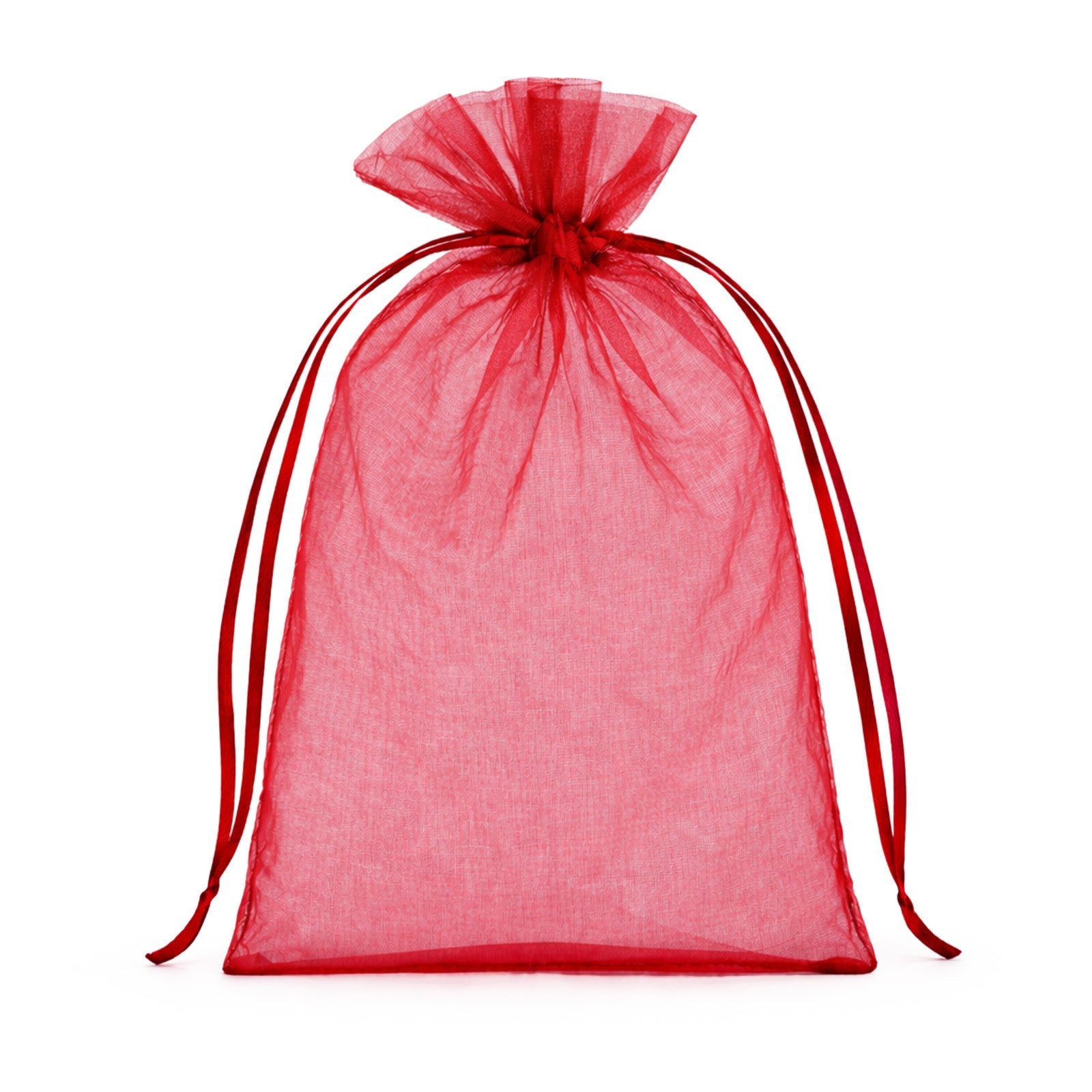 100 Pack Burgundy Organza Gift Bags with Drawstring, 5" x 7" – Wedding Party Favor Bags