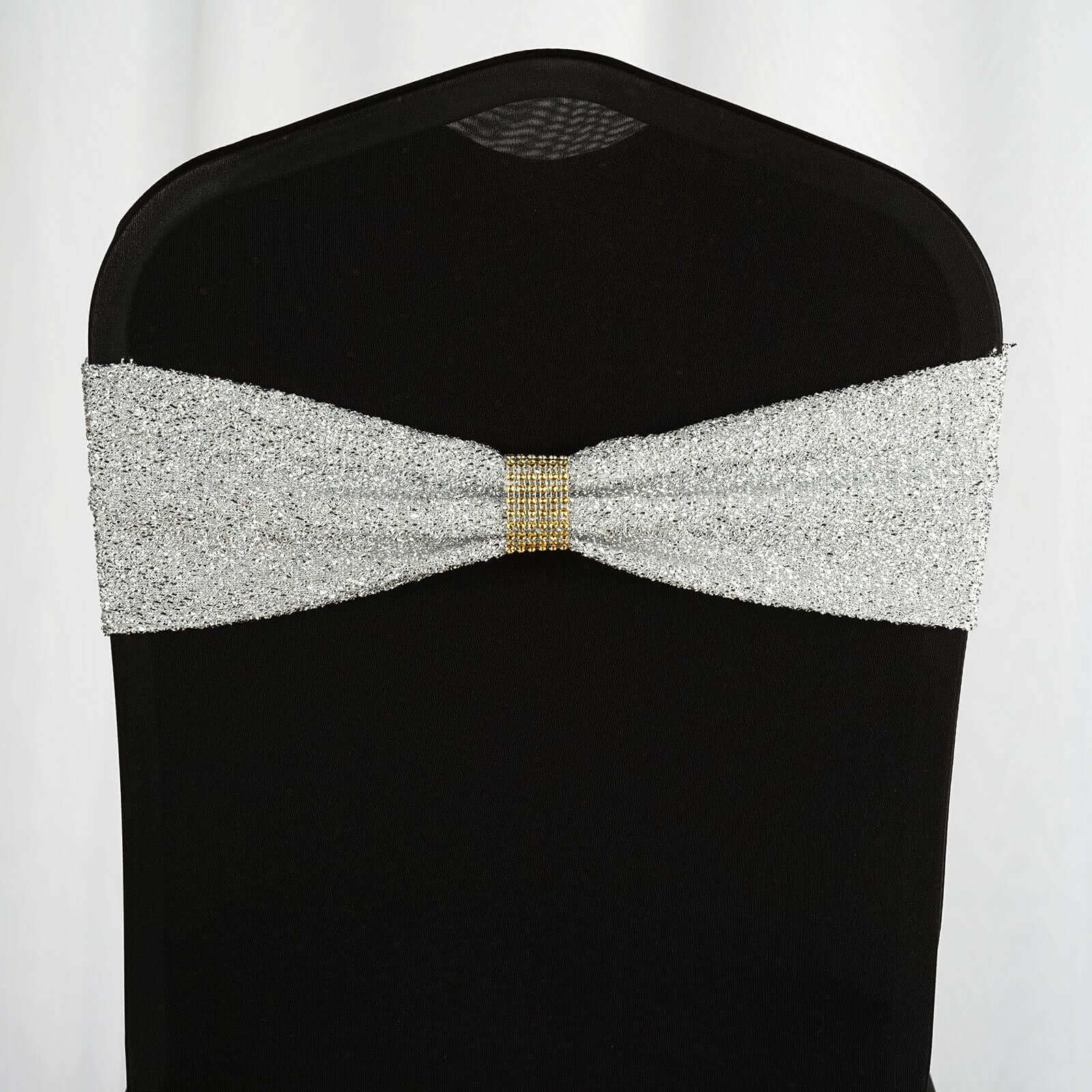 10 Pack Rhinestone Napkin Rings with Velcro Brooch Buckle Gold - Stylish Design for Chair Sashes