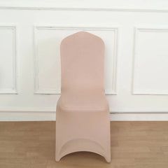 10 Pack Spandex Chair Covers for Banquet Chairs Nude - Durable Reusable Stretch Slip-On Covers