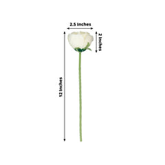 10 Pack 12" Ivory Silk Rose Stems, Artificial Flowers for Arrangements and Bouquets