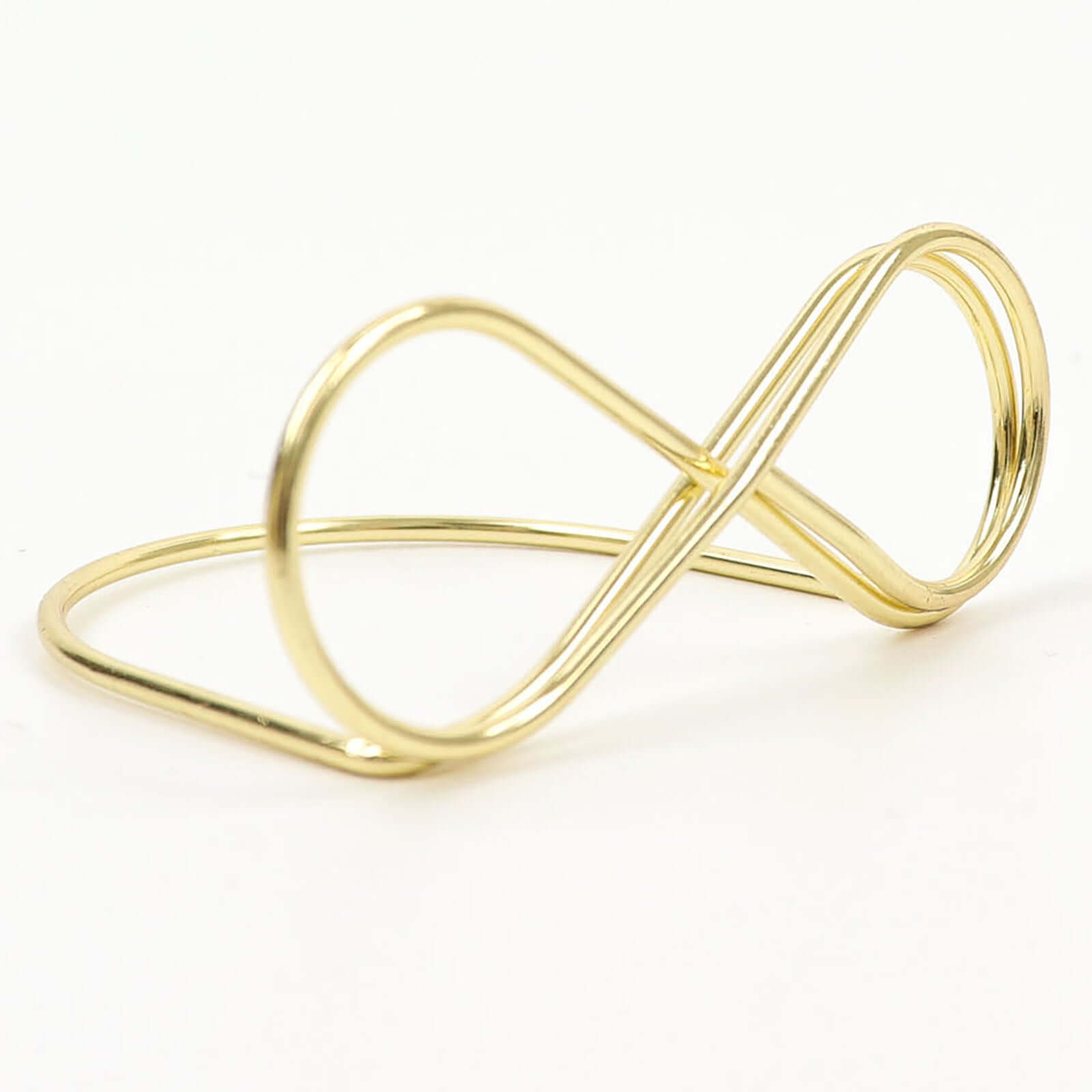 10-Pack Metal Card Holder Stands Infinity Design Gold - Table Number Stands and Wedding Place Card Menu Clips 3"