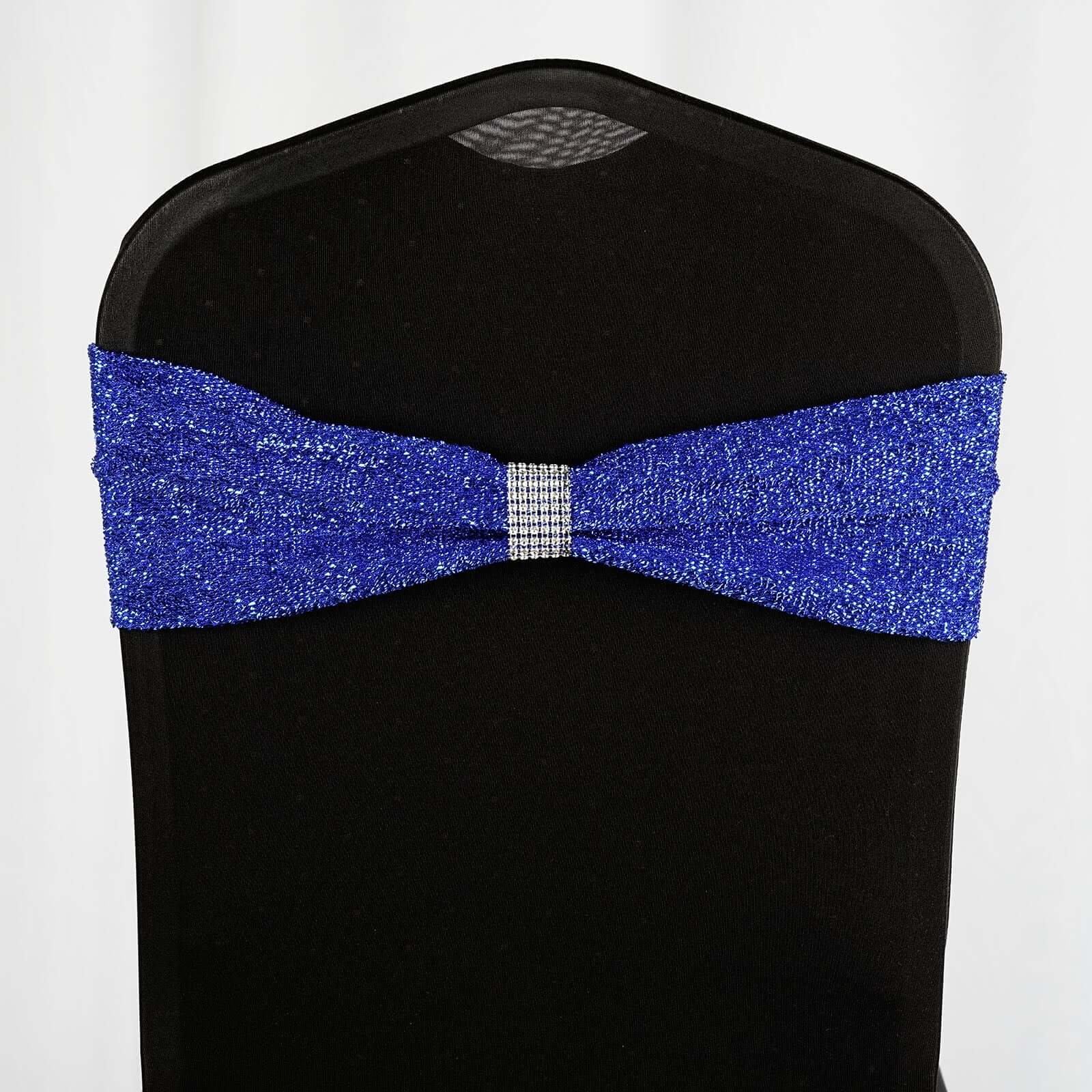 10 Pack Rhinestone Napkin Rings with Velcro Brooch Buckle Silver - Stylish Design for Chair Sashes