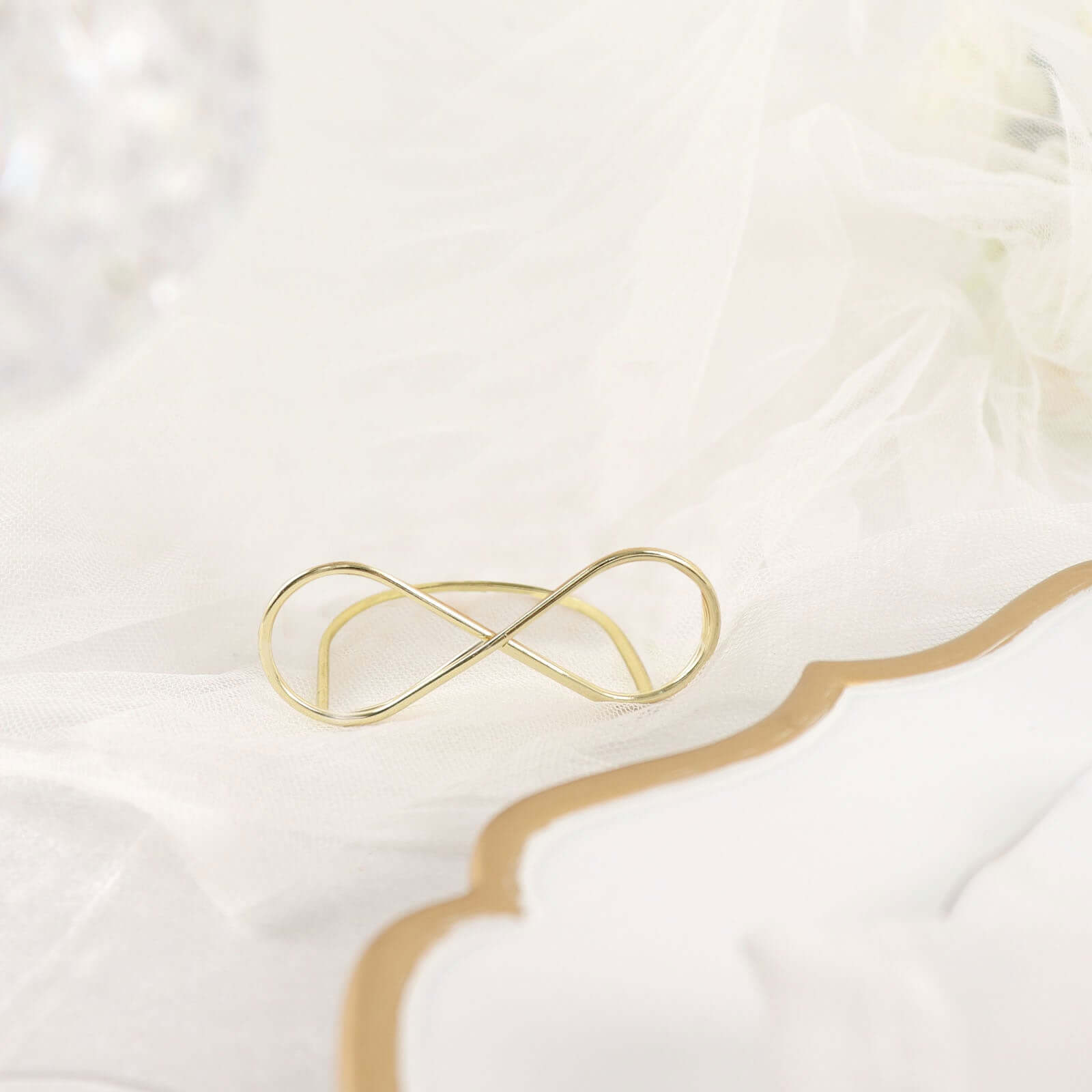 10-Pack Metal Card Holder Stands Infinity Design Gold - Table Number Stands and Wedding Place Card Menu Clips 3"