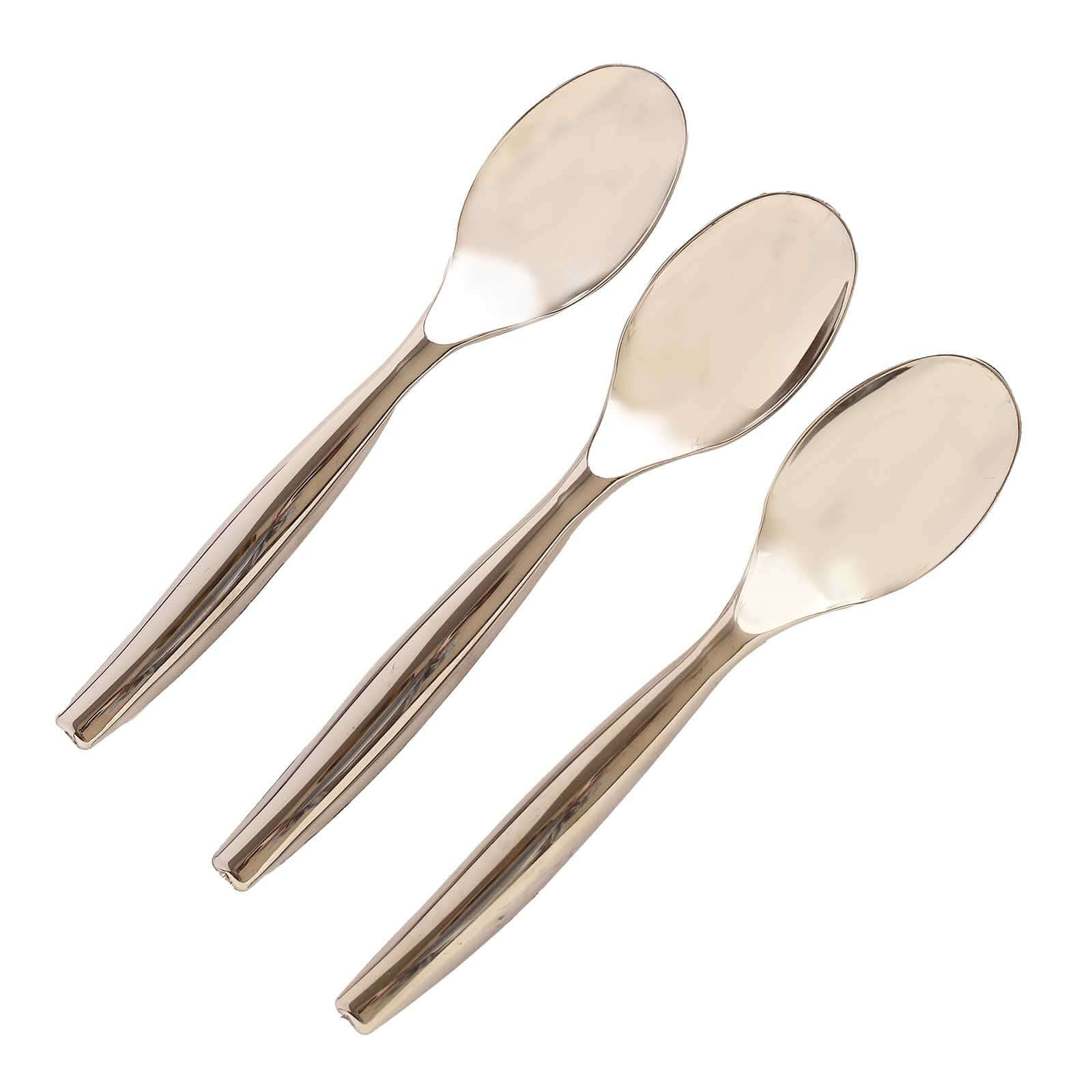 10-Pack Plastic Serving Spoons Silver for Buffet & Party Tables 10"