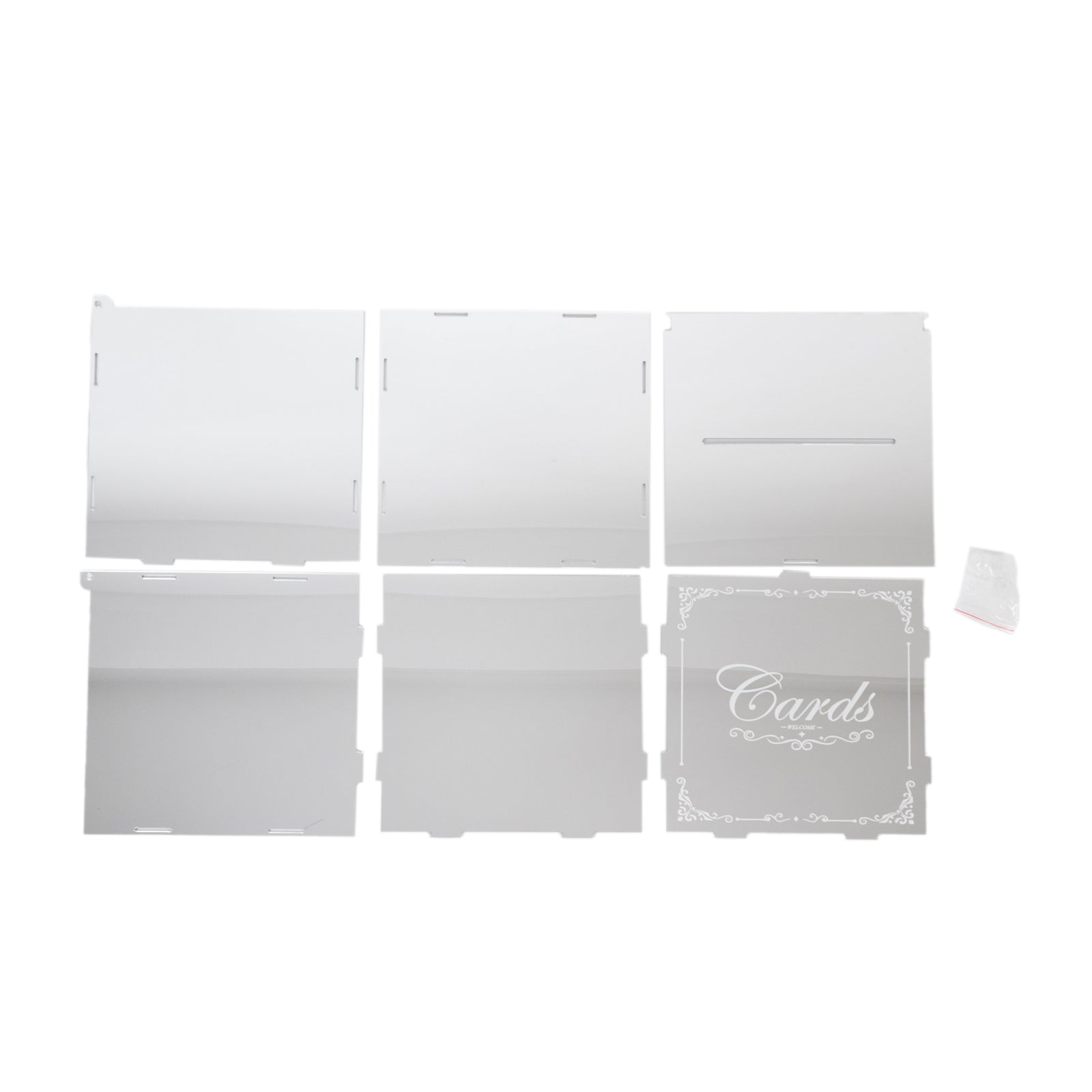 10" Silver Mirror Acrylic Wedding Card Box with Slot - Wishing Well Money Box for Reception, Graduation, and Events